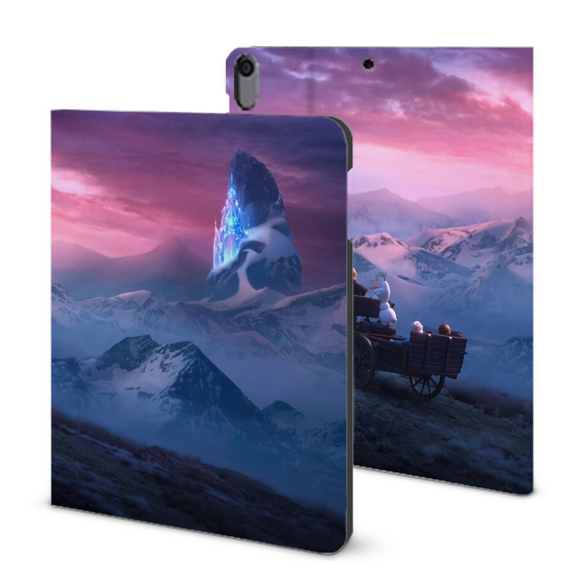 （画像用） アナと雪の女王 アンナ エルサ Frozen Anna Elsa IPad ケース ブック型 PUレザー TPU 耐衝撃 軽量 薄型 ペン収納なし 全面保護 IPad 各モデル対応
